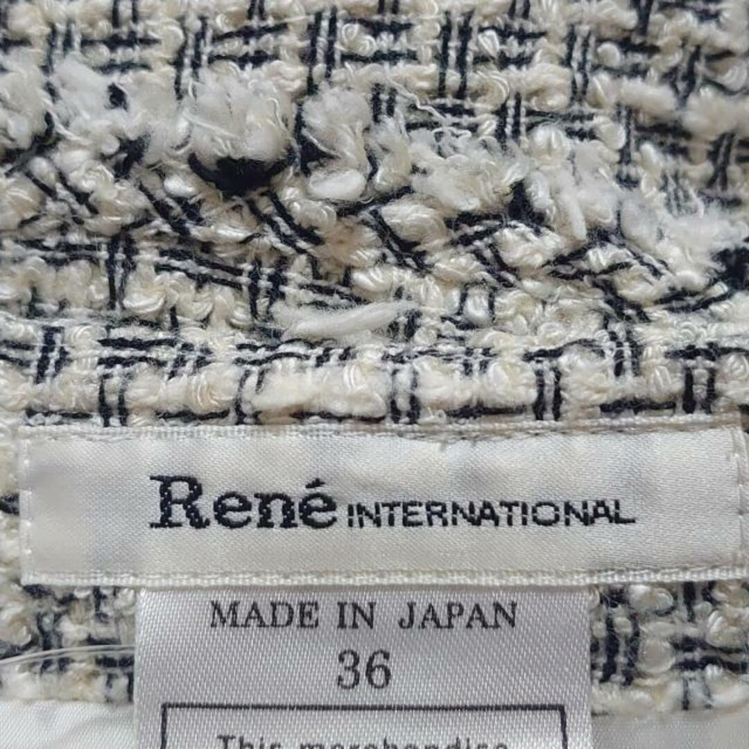 René(ルネ)のRene(ルネ) スカート サイズ36 S レディース美品  - 白×黒 ひざ丈/ツイード レディースのスカート(その他)の商品写真