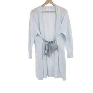 ランバンオンブルー(LANVIN en Bleu)のLANVIN en Bleu(ランバンオンブルー) カーディガン サイズ38 M レディース美品  - ライトブルー 長袖/ラメ/ロング丈(カーディガン)