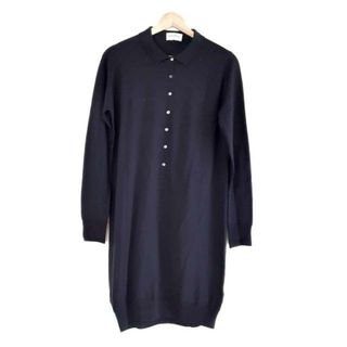 ジョンスメドレー(JOHN SMEDLEY)のJOHN SMEDLEY(ジョンスメドレー) ワンピース サイズS レディース - ダークネイビー 開襟/長袖/ひざ丈/ニット(その他)