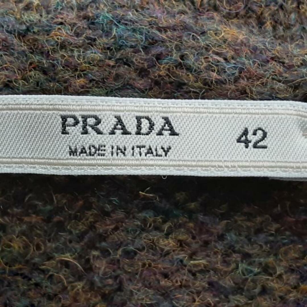 PRADA(プラダ)のPRADA(プラダ) 長袖セーター サイズ42 M レディース美品  - ダークブラウン×黒×マルチ アップリケ/ビジュー レディースのトップス(ニット/セーター)の商品写真