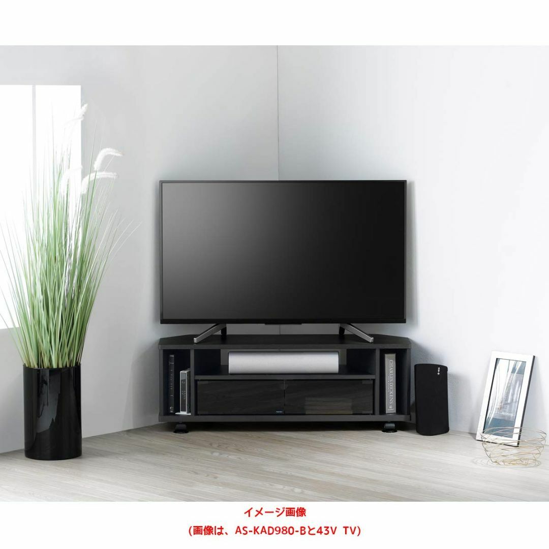 ４サイズ耐荷重【色: ブラック】朝日木材加工 テレビ台 KAD style 32型 幅74㎝