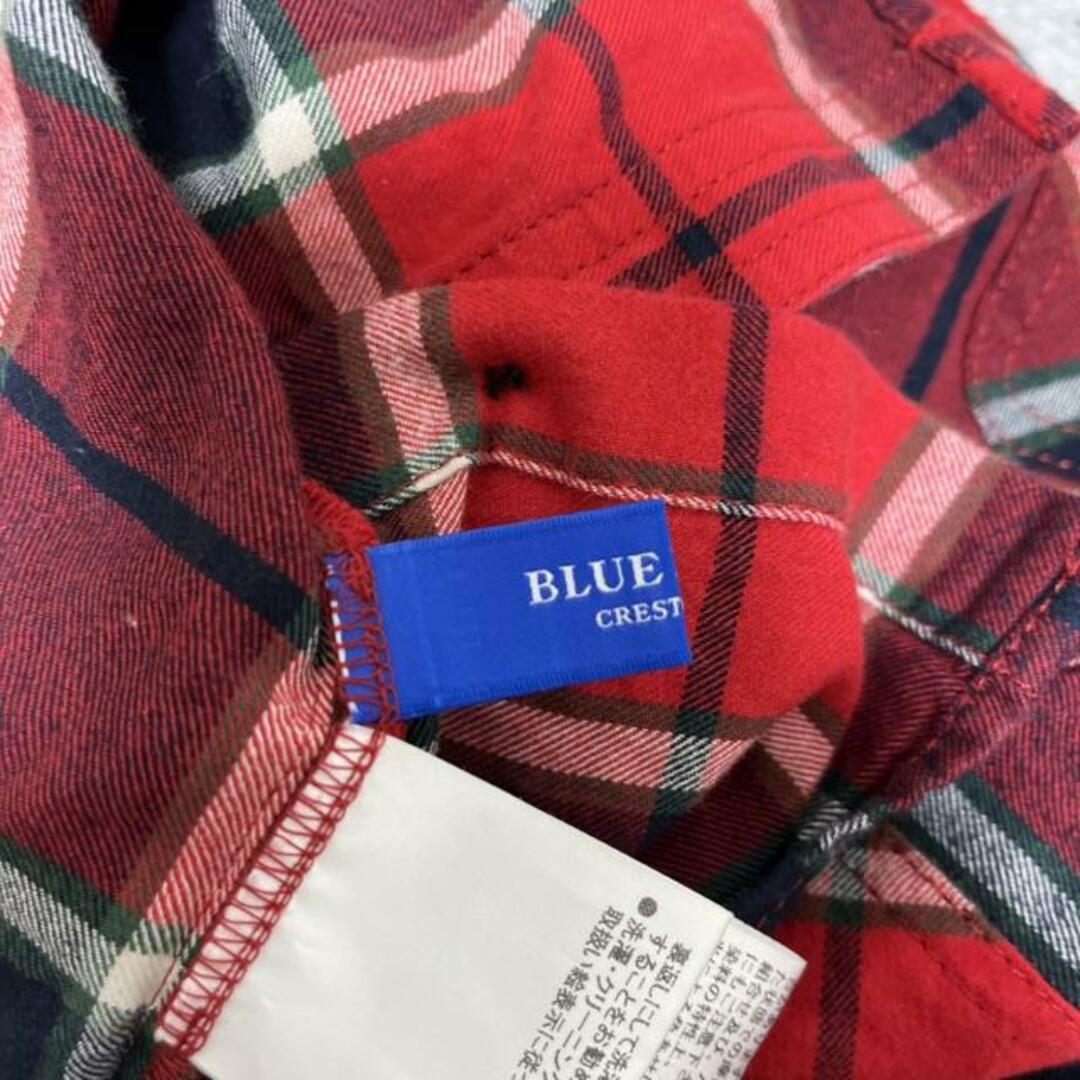 BLUE LABEL CRESTBRIDGE(ブルーレーベルクレストブリッジ)のBLUE LABEL CRESTBRIDGE(ブルーレーベルクレストブリッジ) 長袖シャツブラウス サイズ38 M レディース - レッド×ダークグリーン×マルチ チェック柄 レディースのトップス(シャツ/ブラウス(長袖/七分))の商品写真