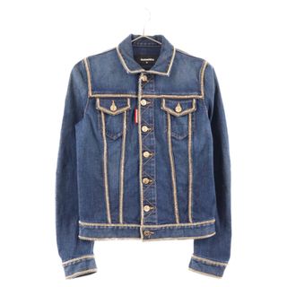 DSQUARED2 - DSQUARED2 ディースクエアード チェーンディテール クロップ デニムジャケット S75AM0866-S30595 インディゴ レディース