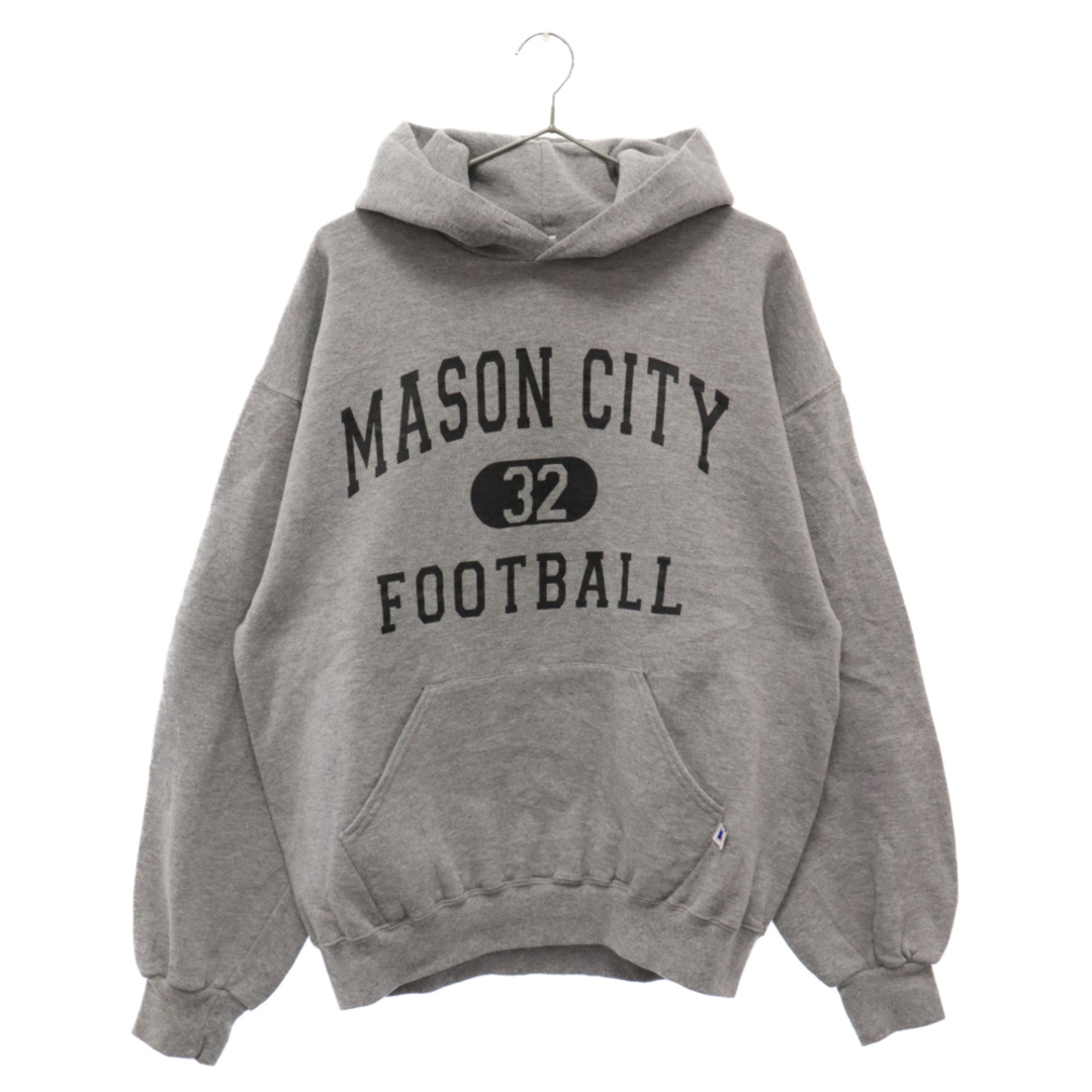 RUSELL ATHLETIC ラッセルアスレチック MASON CITY 32 FOOTBALL アーチロゴプリント スウェットプルオーバーパーカー グレー メンズのトップス(パーカー)の商品写真