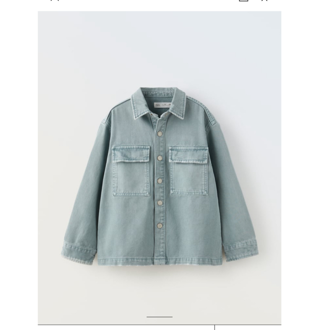 ZARA KIDS(ザラキッズ)の新品 タグ付き ザラ キッズ デニム ツイル シャツジャケット 164 上着 キッズ/ベビー/マタニティのキッズ服女の子用(90cm~)(ジャケット/上着)の商品写真