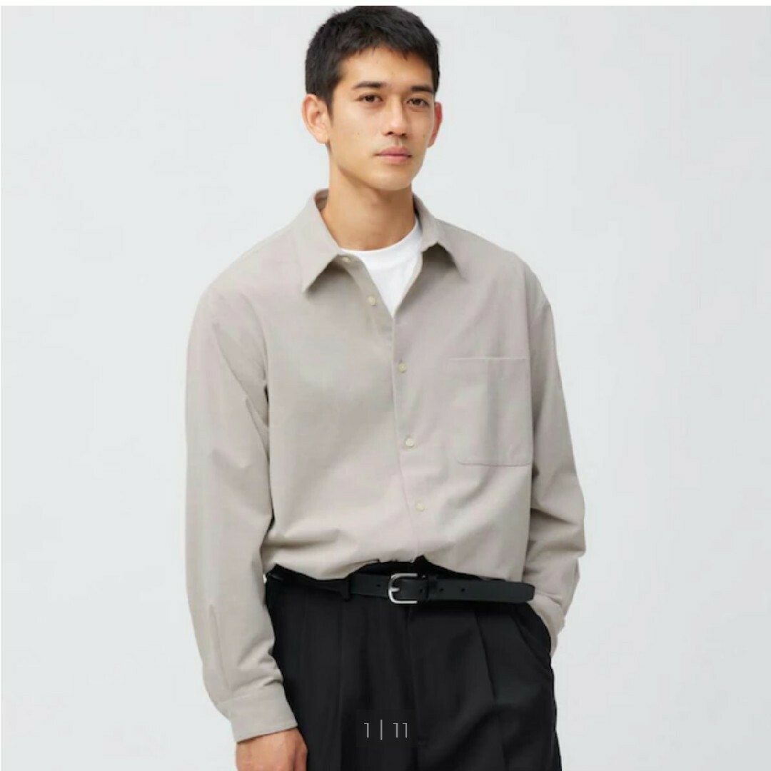 GU(ジーユー)のGU ブラッシュドオーバーサイズシャツ L メンズのトップス(シャツ)の商品写真