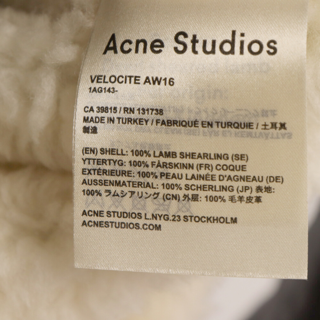 Acne Studios(アクネストゥディオズ)のAcne Studios アクネ ストゥディオズ 16AW Velocite ムートンベルテッド ラムレザーライダースジャケット ブラック 1AG143 メンズのジャケット/アウター(ライダースジャケット)の商品写真