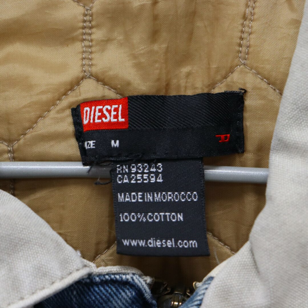 DIESEL(ディーゼル)のDIESEL ディーゼル 90S パンドラ期 モロッコ製 バイカラー ジップアップデニム ジャケット ベージュ/インディゴ/グレー メンズのジャケット/アウター(Gジャン/デニムジャケット)の商品写真