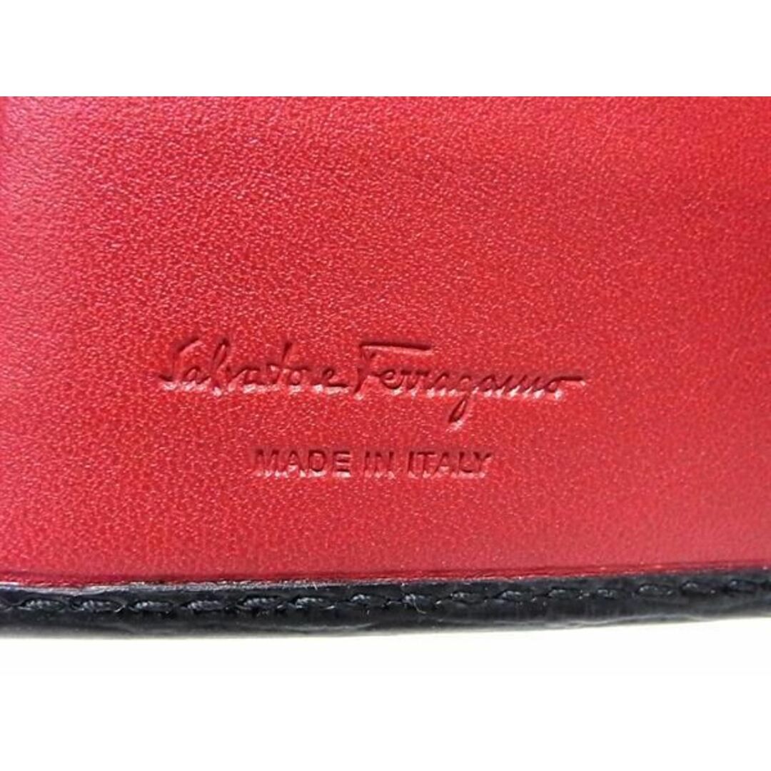 Salvatore Ferragamo(サルヴァトーレフェラガモ)の■新品■未使用■ Salvatore Ferragamo フェラガモ ダブルガンチーニ レザー 二つ折り 財布 ウォレット ブラック系 BI1167  レディースのファッション小物(財布)の商品写真