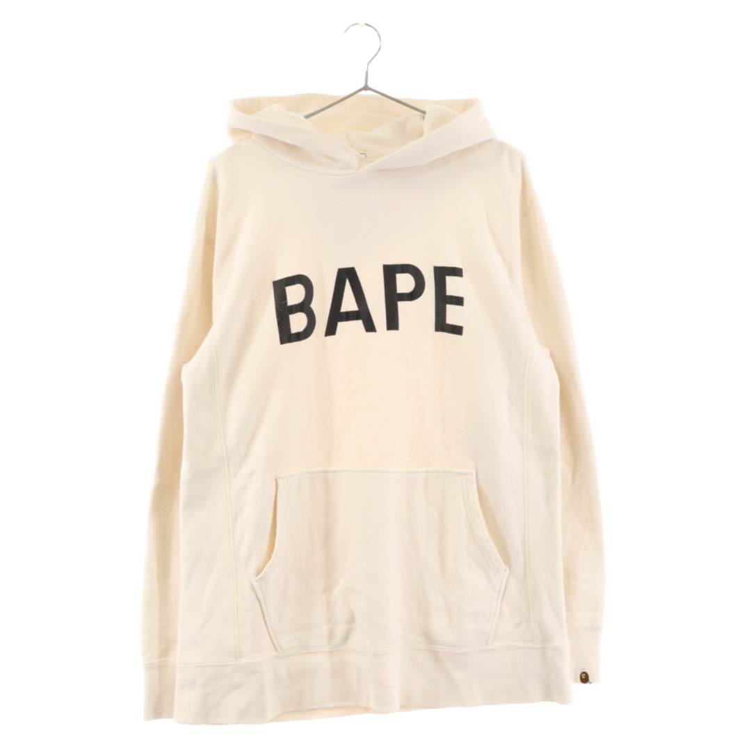 A BATHING APE(アベイシングエイプ)のA BATHING APE アベイシングエイプ フロントロゴ スウェット プルオーバーパーカー ホワイト メンズのトップス(パーカー)の商品写真