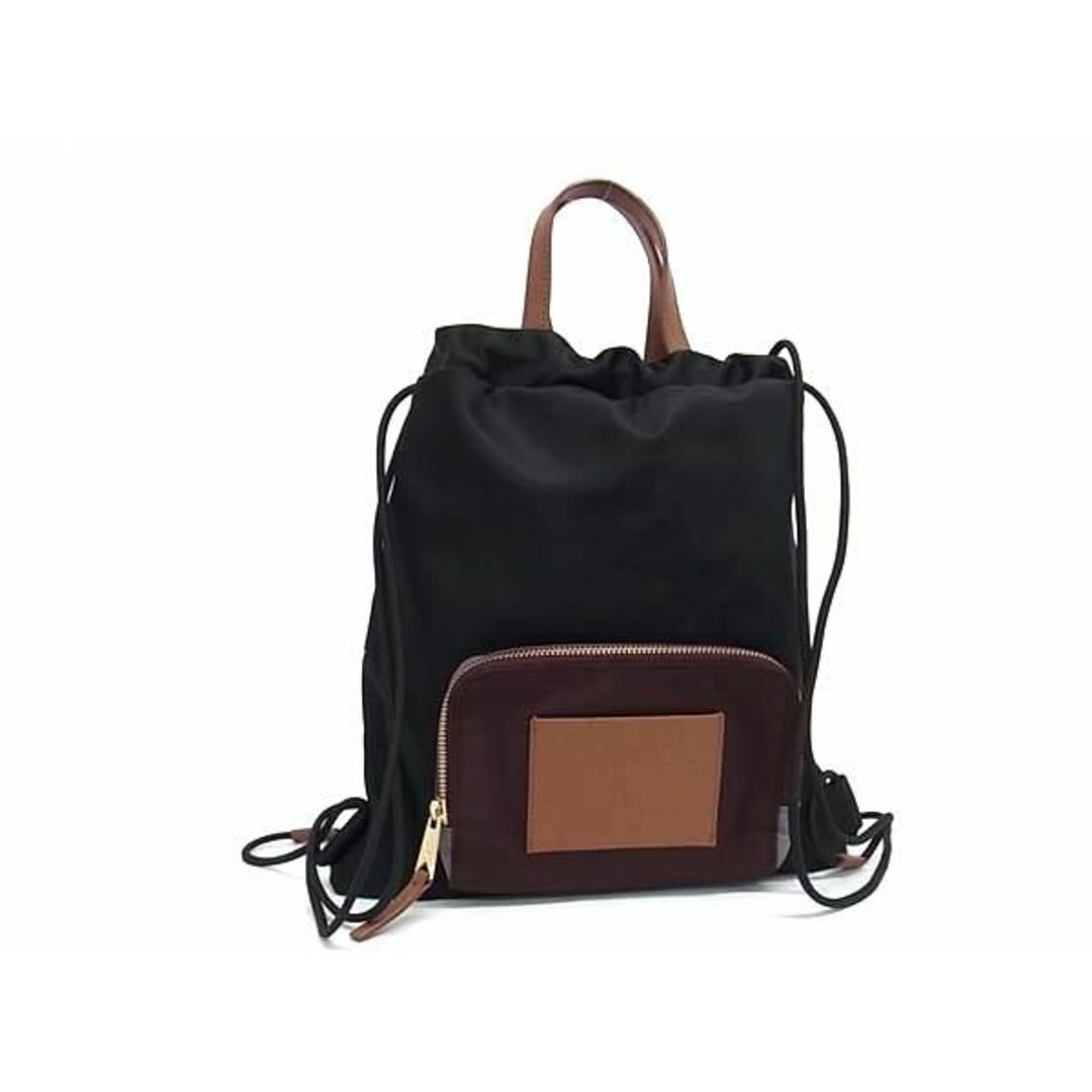 Paul Smith(ポールスミス)の■新品■未使用■ Paul Smith ポールスミス ナイロン 巾着型 リュックサック バックパック メンズ レディース ブラック系 AU9713  レディースのバッグ(ハンドバッグ)の商品写真