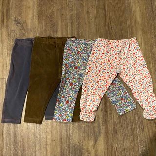 ベビーギャップ(babyGAP)の【4枚セット】レギンスパンツ　80㎝　１歳　ユニクロ　GAP 花柄　ズボン(パンツ)