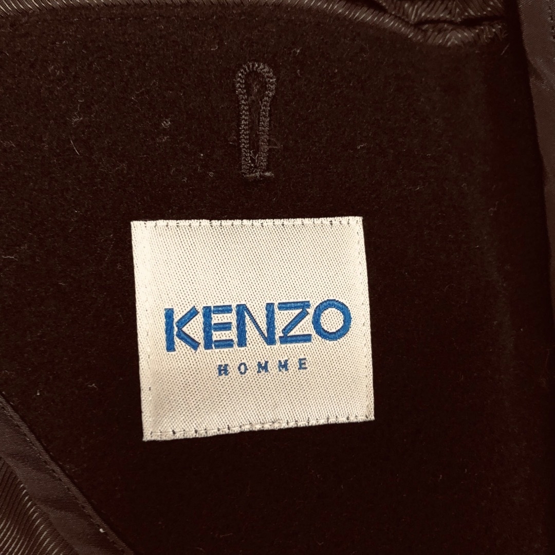 KENZO(ケンゾー)のKENZO HOMME ケンゾー カシミヤ混 ロングコート 3サイズ ブラック メンズのジャケット/アウター(チェスターコート)の商品写真