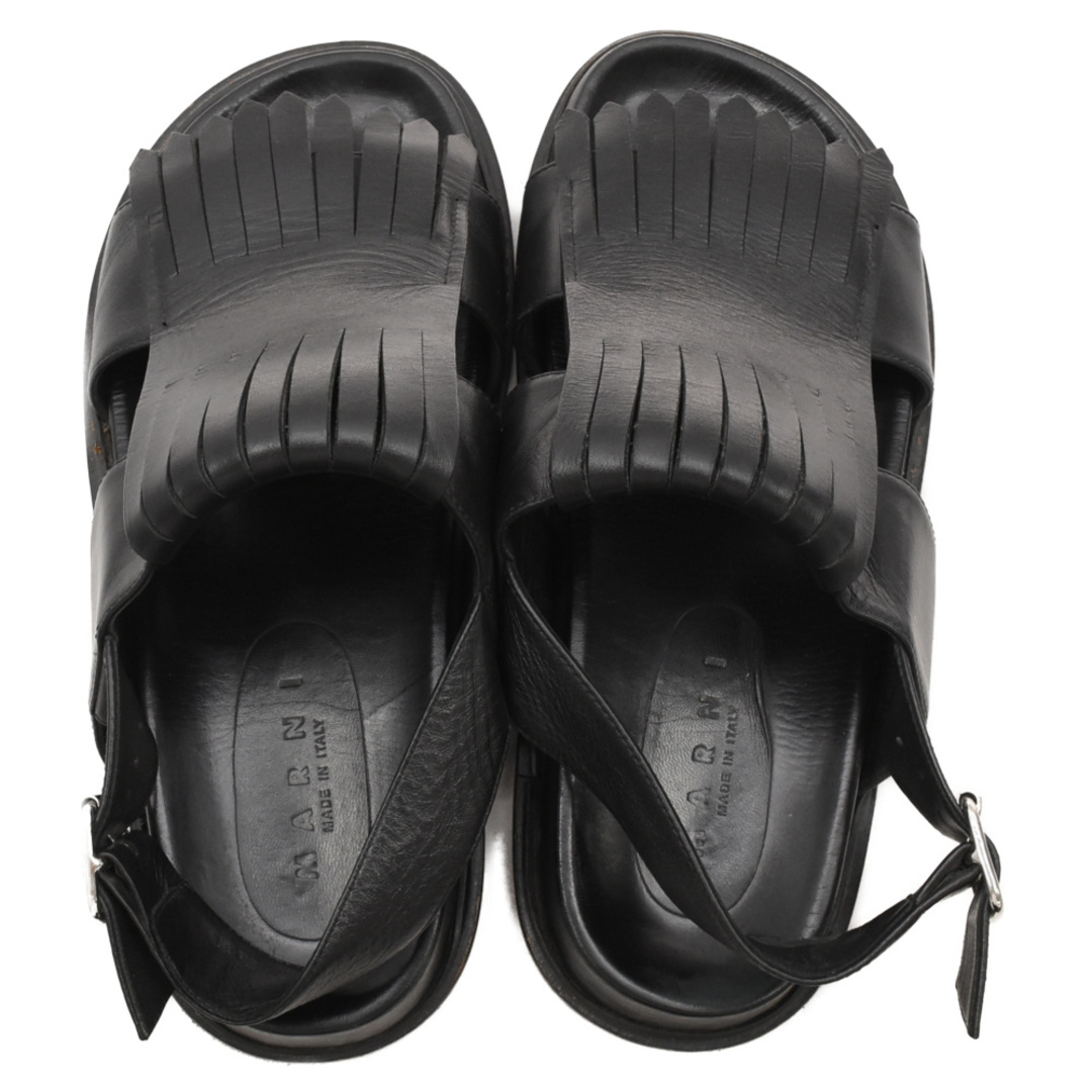 Marni(マルニ)のMARNI マルニ フリンジ レザー ベルト サンダル ブラック メンズの靴/シューズ(サンダル)の商品写真
