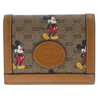 グッチ(Gucci)のGUCCI グッチ ×DISNEY ミッキーマウス GGスプリーム コンパクトウォレット 二つ折り財布 602534 ブラウン(折り財布)