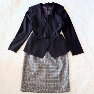 マリココウガ(Mariko Kohga)のセットアップ　マリココウガ　変形JK　オペークドットクリップ　ツイード　スカート(スーツ)