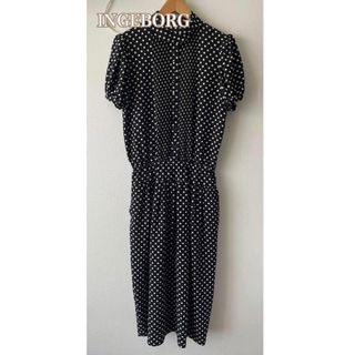 インゲボルグ(INGEBORG)の美品！インゲボルグ ドット柄ロングワンピース INGEBORG(ロングワンピース/マキシワンピース)