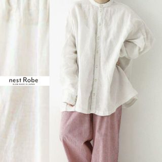 ネストローブ(nest Robe)のnest Robe リネンタックスリーブバンドカラーブラウス(シャツ/ブラウス(長袖/七分))