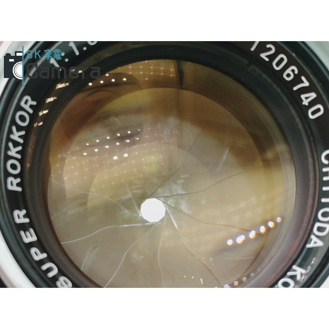 KONICA MINOLTA(コニカミノルタ)の千代田光学 SUPER ROKKOR 5cm F1.8 L39 2024年2月清掃 ミノルタ フード フィルター付 スマホ/家電/カメラのカメラ(レンズ(単焦点))の商品写真