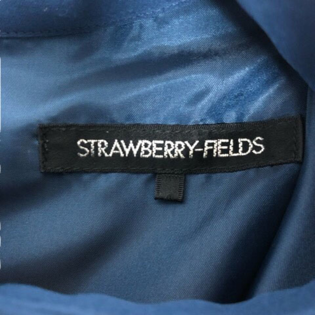 STRAWBERRY-FIELDS(ストロベリーフィールズ)のストロベリーフィールズ ワンピース フレア スタンドカラー ノースリーブ ブルー レディースのワンピース(その他)の商品写真