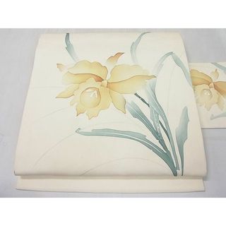 平和屋1■塩瀬　九寸名古屋帯　草花文　逸品　ut7280(帯)