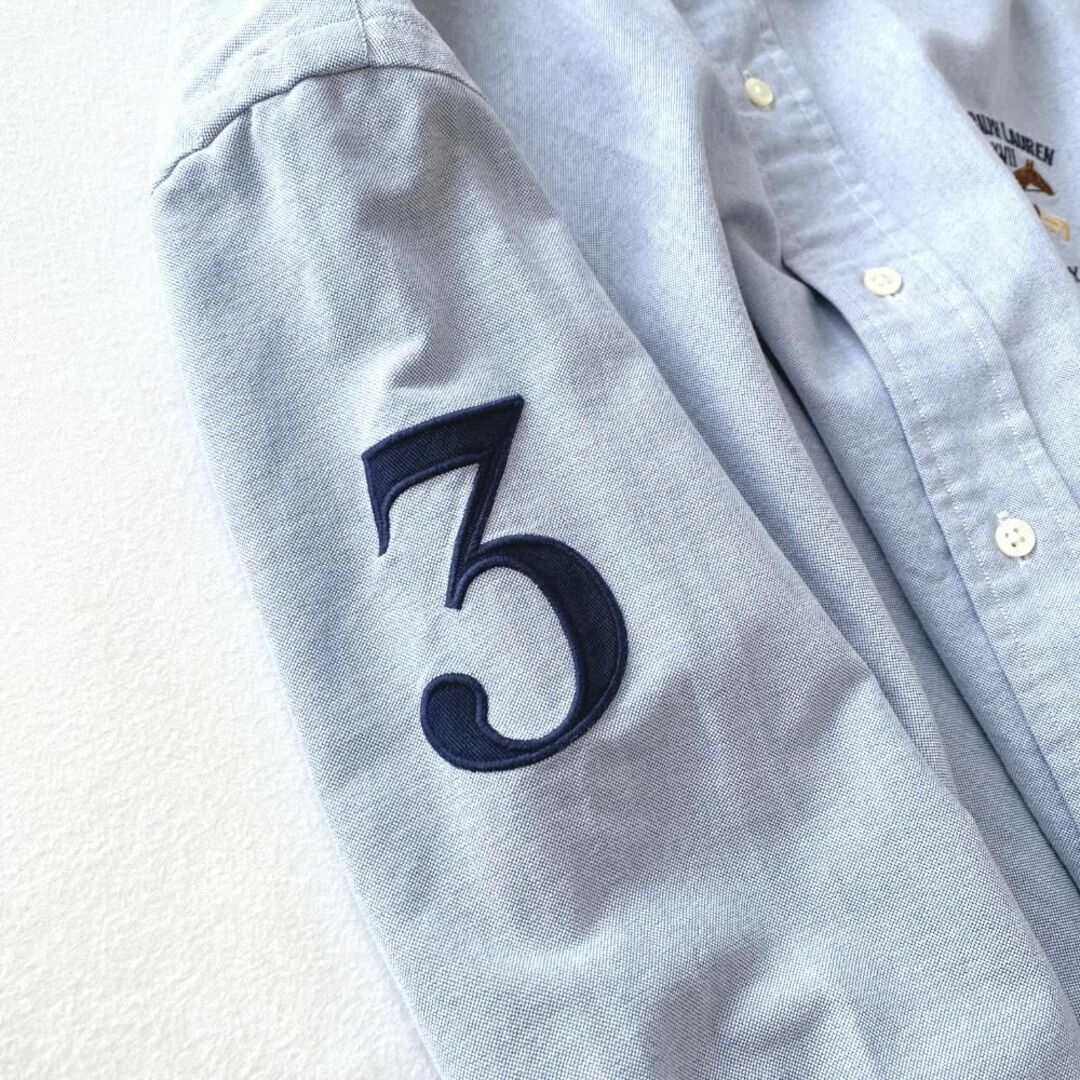 Ralph Lauren(ラルフローレン)のラルフローレン　ヴィンテージ ボタンダウンクレリックシャツ　ポニー刺繍　青　M メンズのトップス(シャツ)の商品写真