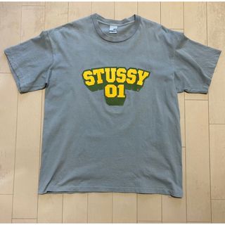 ステューシー(STUSSY)のstussy 90s〜00s 半袖Tシャツ　グレー　XLサイズ(Tシャツ/カットソー(半袖/袖なし))