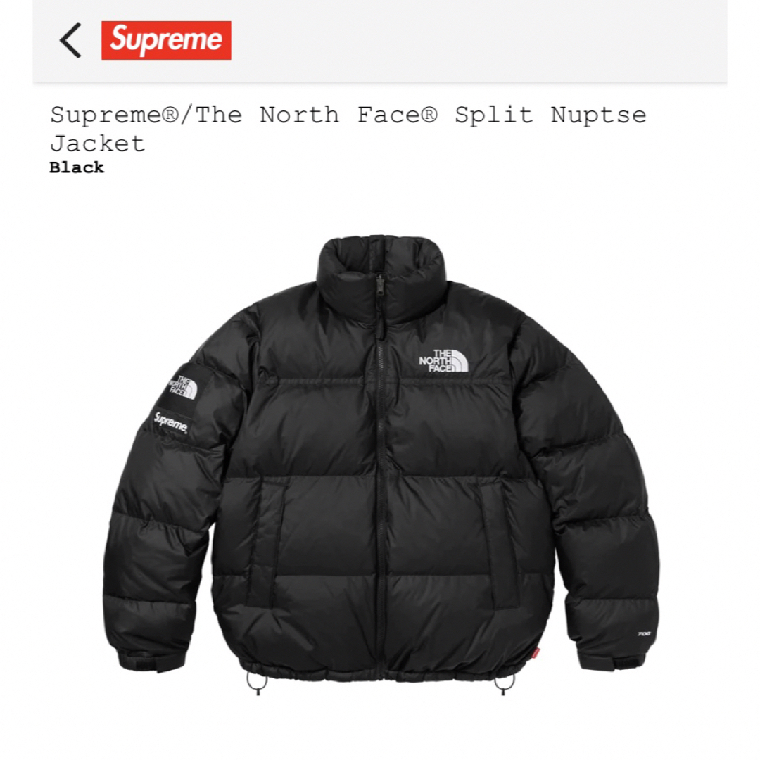 Supreme(シュプリーム)のsupreme The North Face Split nuptse 黒L メンズのジャケット/アウター(ダウンジャケット)の商品写真