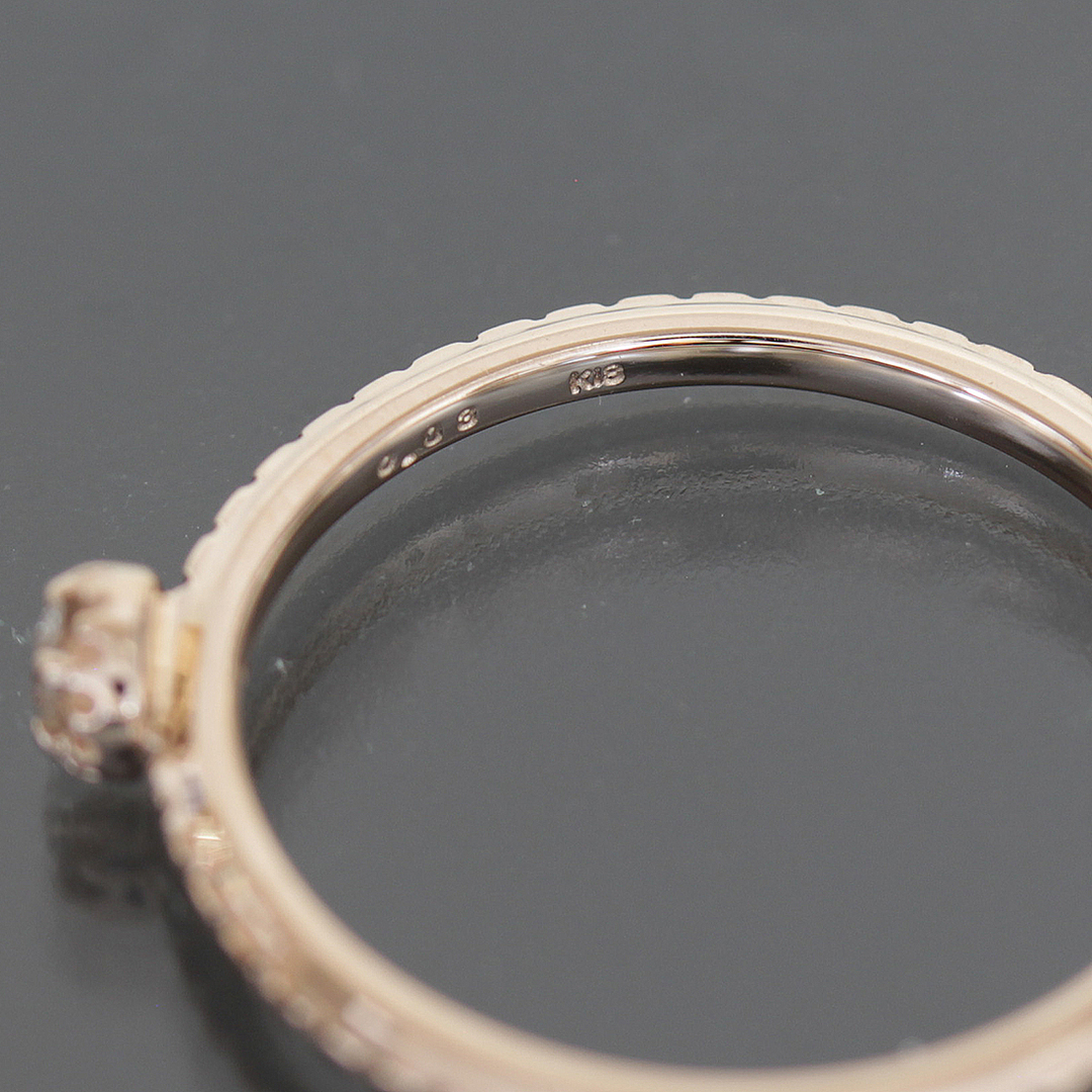 agete(アガット)のアガット Agete 1Pダイヤ リング 0.003ct 7号 K18PG 指輪 レディースのアクセサリー(リング(指輪))の商品写真