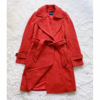 マックスマーラ(Max Mara)のマックスマーラ  コート　ベルト　レッド　40(ロングコート)