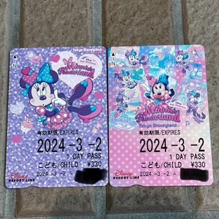 ディズニー(Disney)のディズニーリゾートライン　ミニーの日　フリーきっぷ　2枚(その他)