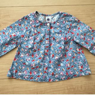 プチバトー(PETIT BATEAU)のPETIT BATEAU　小鳥柄チュニック　6m/67cm(シャツ/カットソー)