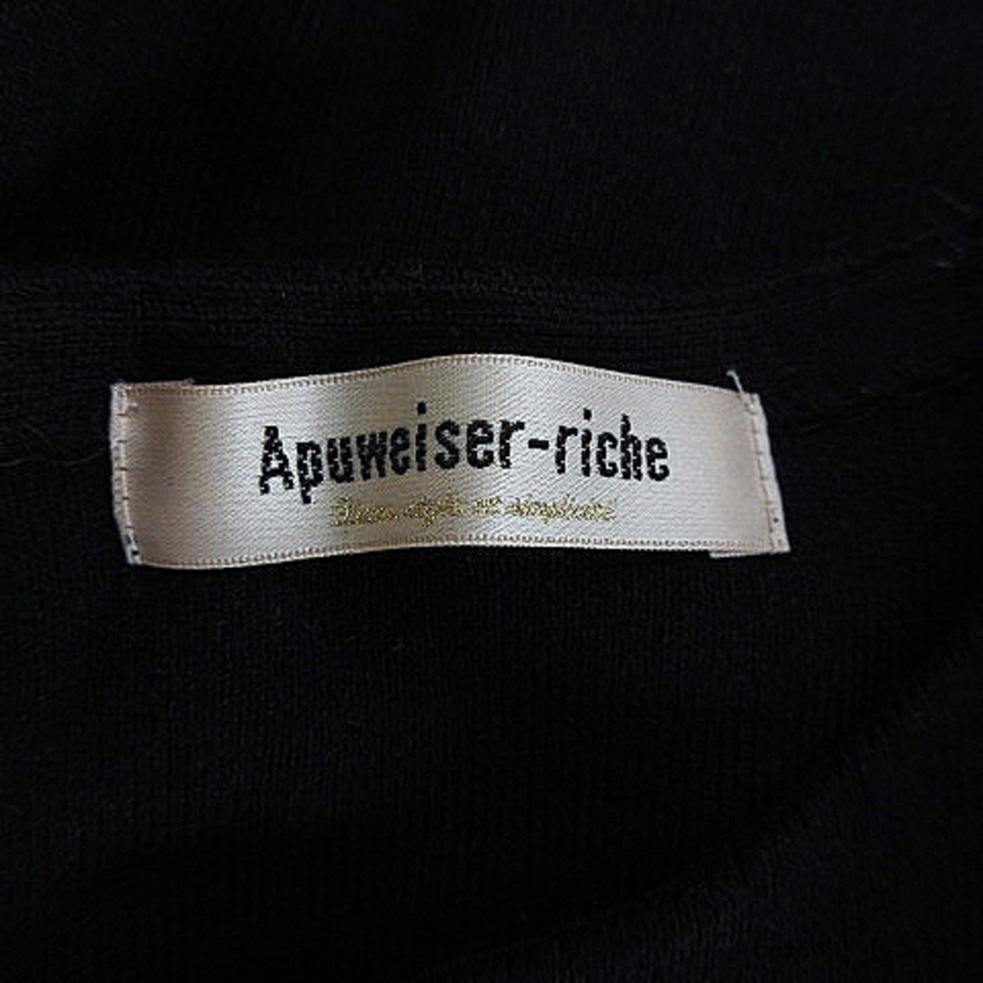 Apuweiser-riche(アプワイザーリッシェ)のアプワイザーリッシェ ニット カットソー 七分袖 ラウンドネック 無地 2 黒 レディースのトップス(ニット/セーター)の商品写真