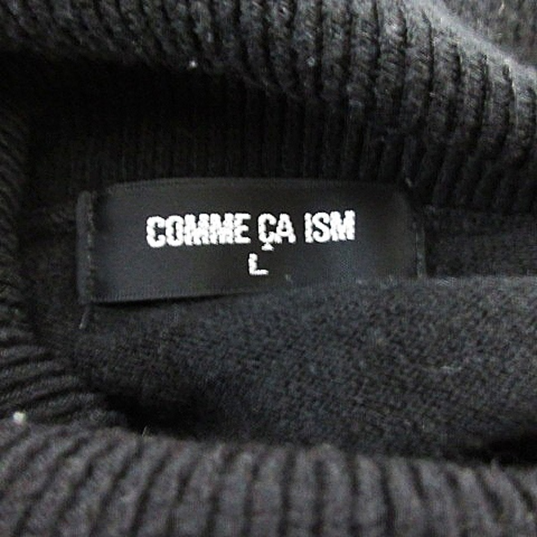 COMME CA ISM(コムサイズム)のコムサイズム ニット カットソー 長袖 タートルネック 薄手 無地 L 黒 メンズのトップス(ニット/セーター)の商品写真