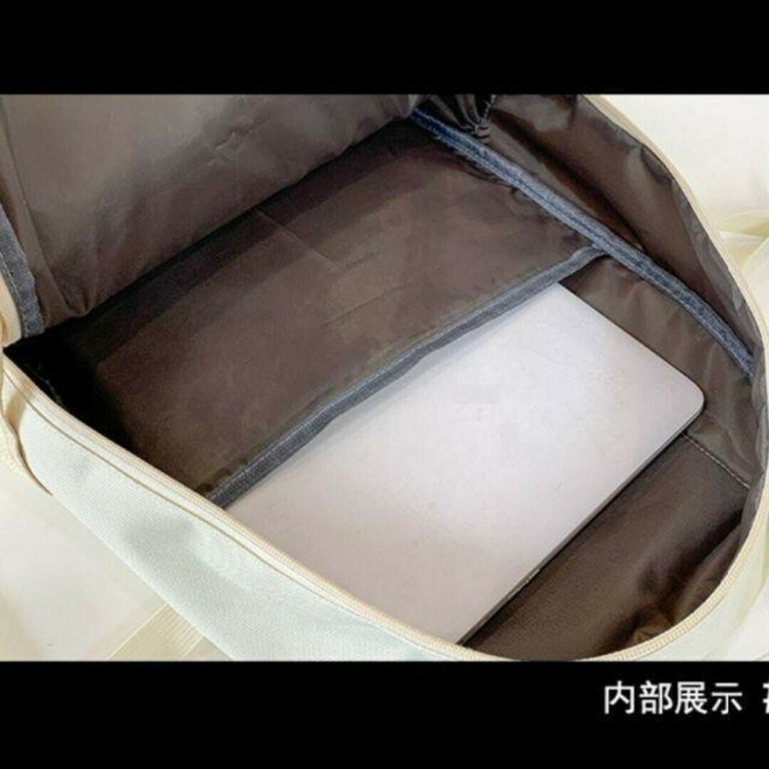 【新学期に☆】大容量リュック ホワイト 韓国デザイン 旅行 プレゼント レディースのバッグ(リュック/バックパック)の商品写真