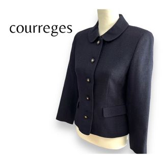 クレージュ(Courreges)のcourreges  フォーマルジャケット　ネイビー　ロゴボタン刻印　9号(テーラードジャケット)