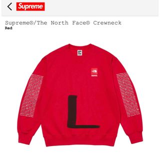 シュプリーム(Supreme)のsupreme North face crew neck  Red Lサイズ(スウェット)