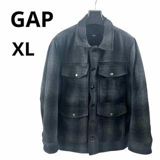 ギャップ(GAP)のGAP ギャップ ウール ジャケット マッキーノクルーザー ブラック グレー(テーラードジャケット)