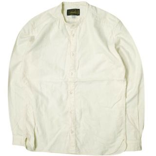 ORGUEIL オルゲイユ 日本製 Herringbone Band Collar Shirt ヘリンボーンバンドカラーシャツ OR-5016B 40 Off White 長袖 トップス【中古】【ORGUEIL】(シャツ)