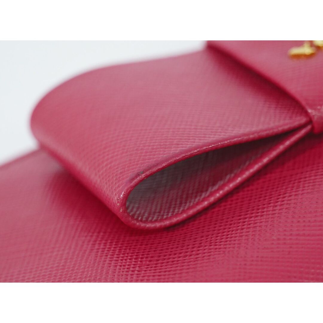 PRADA(プラダ)の本物 プラダ PRADA リボン 長財布 ロングウォレット サフィアーノ レザー ピンク 1M1132 Saffiano 財布 ウォレット 中古 レディースのファッション小物(財布)の商品写真
