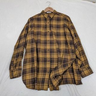 Plage - 【プラージュ】チュニック　シャツ　美品　チェック柄　茶　大きいサイズ　スリット