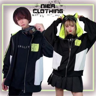 ニーアクロージング(NieR Clothing)のNieR clothing 猫耳フードBICOLOR CYBER OUTER(パーカー)