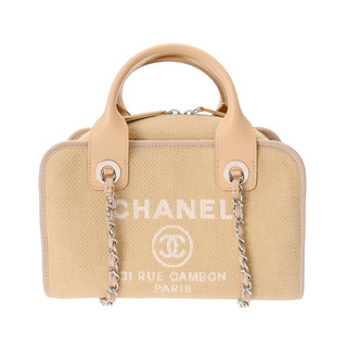 シャネル(CHANEL)のシャネル ドーヴィル ボウリングバッグ トートバッグ ベージュ(トートバッグ)