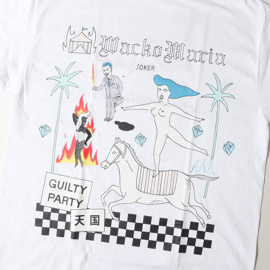 WACKO MARIA(ワコマリア)の新品 WACKO MARIA ワコマリア Tシャツ サイズ:XL 23AW 世界平和プロジェクト グラフィック クルーネックTシャツ CREW NECK T-SHIRT ホワイト 白 トップス カットソー 半袖Tシャツ【メンズ】 メンズのトップス(Tシャツ/カットソー(半袖/袖なし))の商品写真