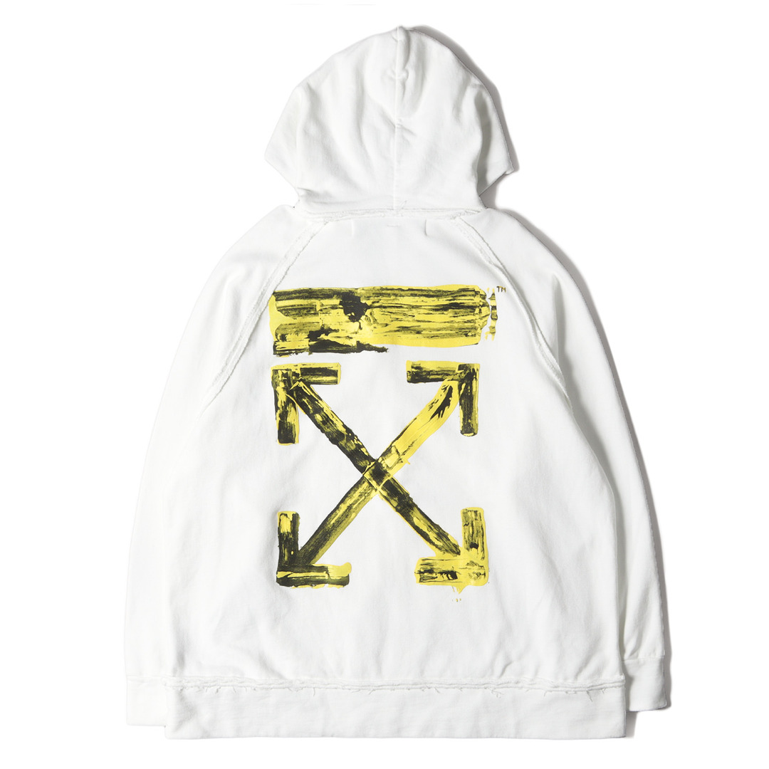 OFF-WHITE(オフホワイト)のOFF-WHITE オフホワイト パーカー サイズ:L 19AW ペンキ アロー オーバーサイズ スウェットパーカー ACRYLIC ARROWS OVER HOODIE ホワイト トップス フーディー スウェットシャツ【メンズ】【中古】 メンズのトップス(パーカー)の商品写真