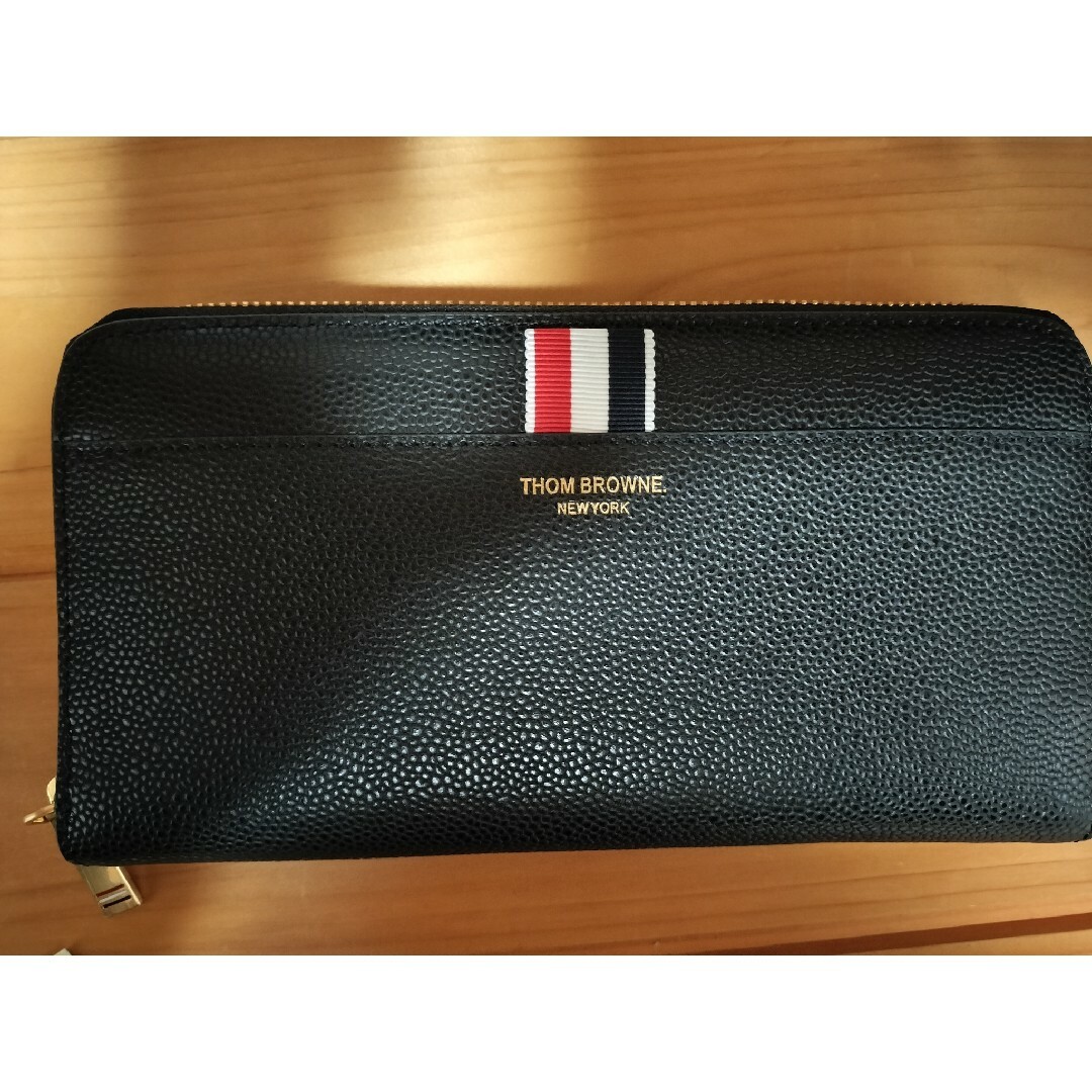 THOM BROWNE(トムブラウン)のトムブラウン 長財布 メンズ レザー 黒 メンズのファッション小物(長財布)の商品写真