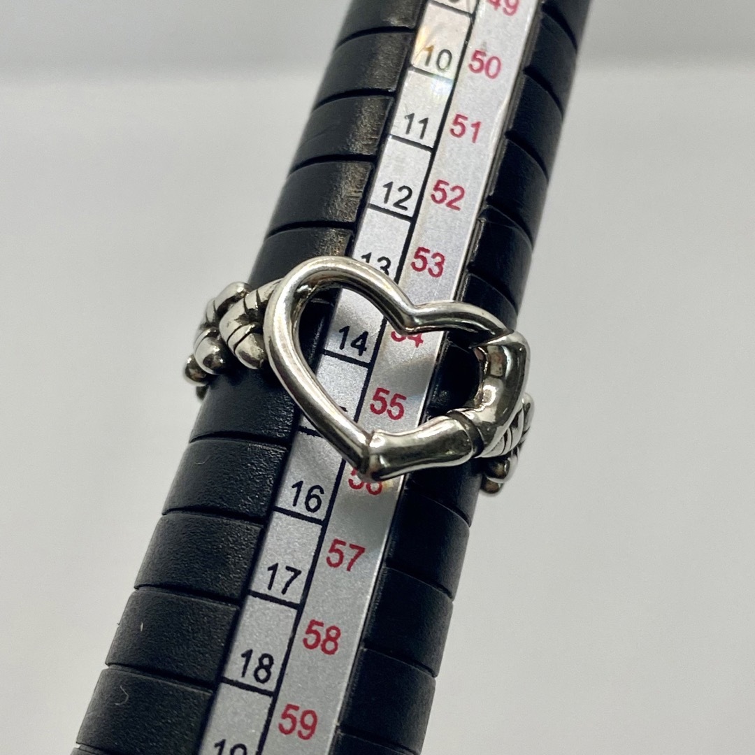 【匿名配送】 ハート チェーン オープン シルバー リング 指輪 レディースのアクセサリー(リング(指輪))の商品写真