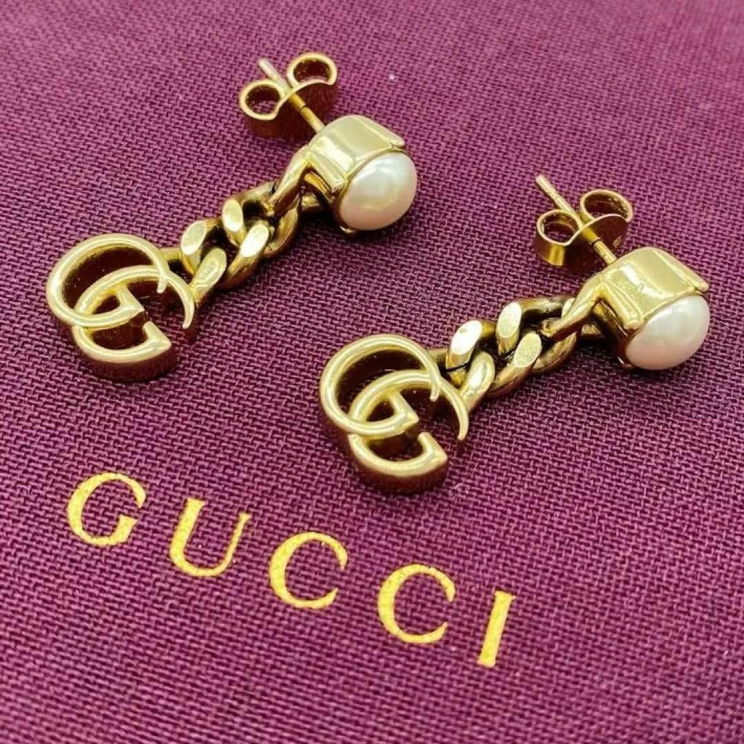 Gucci(グッチ)のグッチ ダブルG パール ピアス ゴールド ブランド レディースのアクセサリー(ピアス)の商品写真