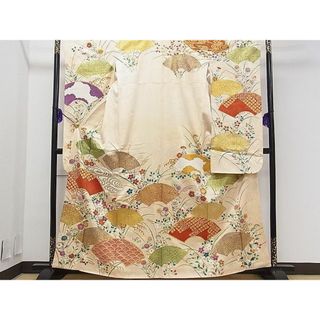 平和屋1■豪華振袖　地紙重ね吉祥花文　金彩　逸品　ch5837(振袖)