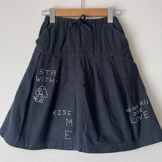 デニムダンガリー(DENIM DUNGAREE)の美品デニム＆ダンガリー刺繍スカート120(スカート)